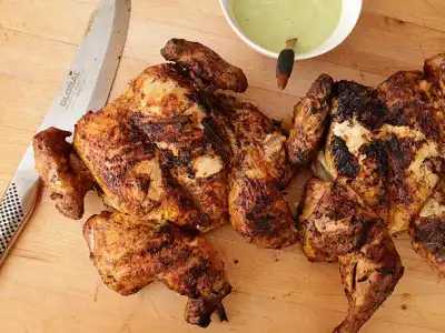 Peruvian Style Chicken with Green Sauce